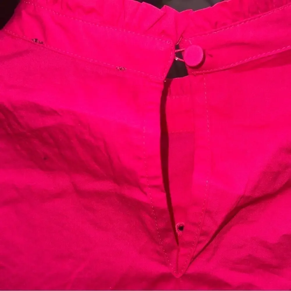 ▶️ J.Crew ◀️ Pink Mockneck Cotton Poplin Top with Embroidered Eyelet